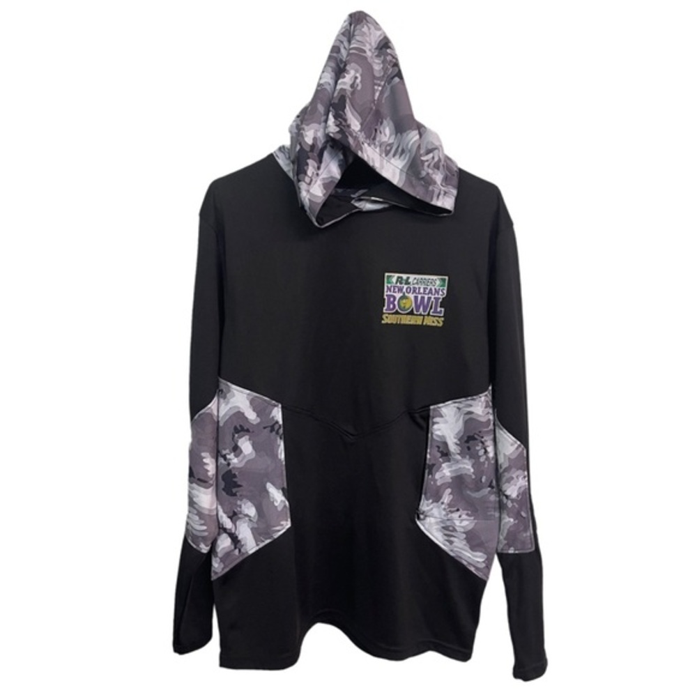 RUSSELL Dri-Power Hoodie Black/Gray Camo Print Southern Miss New Orleans Bowl M